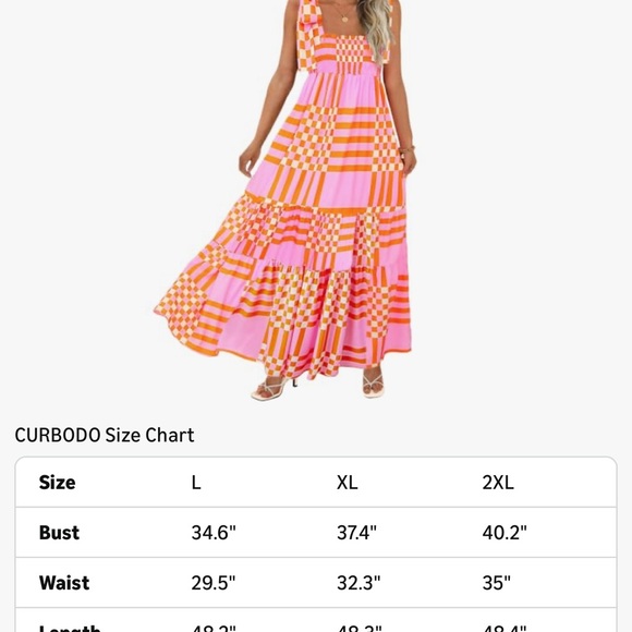 Amazon Pink and Orange Patterned Maxi Dress - Picture 4 of 4